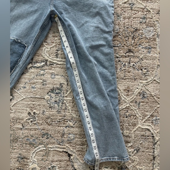 Abercrombie & Fitch Jeans Womens 34 Light Ankle Straight High Rise Patchwork - Picture 8 of 8